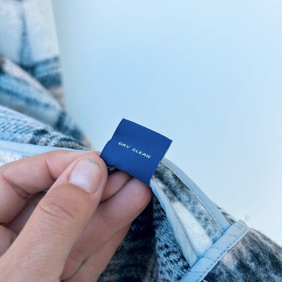 Guidebook Co. Fitzroy Cape Plaid Tartan Long Wool Coat Medium Double Breasted - Picture 12 of 13